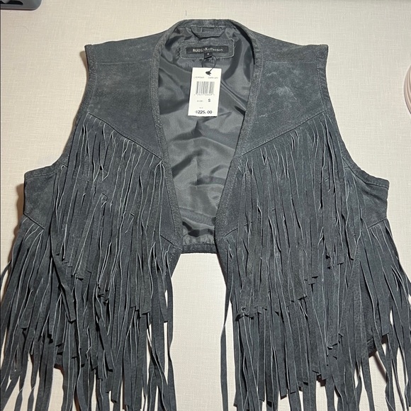 [RADSUK} 100% Leather Fringed Vest, Size Small - Picture 1 of 3